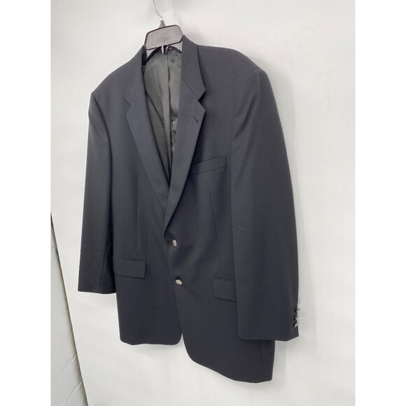 Hart Schaffner Marx Mens Blazer Size 44 Black London Shop Metal Buttons Union Ta - Picture 4 of 15